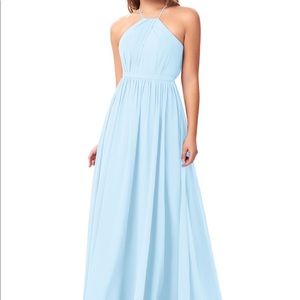 Azazie sky blue bridesmaid dress